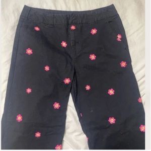 Embroidered Floral Retro Daisy Chic Smile Boho Hipster Minimalist Pants Jeans